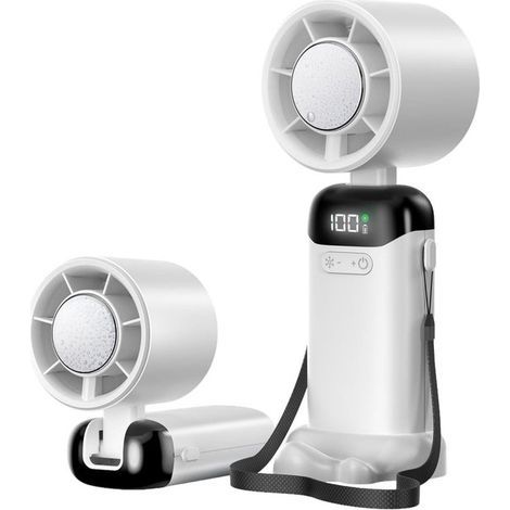 Longziming – Tragbarer Ventilator – Wiederaufladbar – Wasserkühlung – 90° faltbar – ABS-Kunststoff – Für den Innen- und Außenbereich geeignet – 1 Stück (1/5)