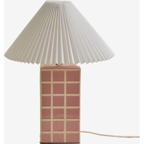 SKLUM Tischlampe aus Steinzeug und Leinen Troms Pink                                  