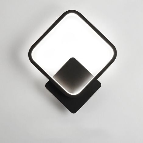 Applique Murale Led Interieur Noir Carré Blanc Chaud Acrylique Luminaire Murale Interieur,6000K Applique Murale Interieur Escalier, Applique Murale Moderne pour Couloir Chambre Salon [Classe énergétiq (1/5)