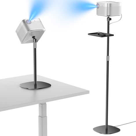 Support de projecteur au sol, hauteur réglable de 40 à 120 cm, tête pivotante à 360°, support métallique avec vis 1/4", compatible avec projecteurs, appareils photo (Noir) (1/5)