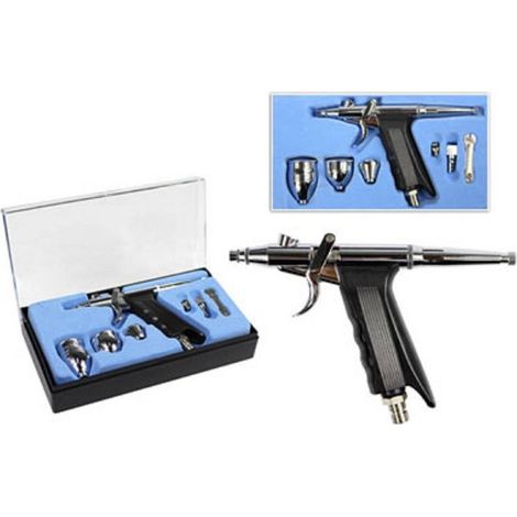 TrAdE Shop Traesio - Aerografo In Acciaio Ugello 0.3 Mm Professionale Con Accessori Nail E Body Art -