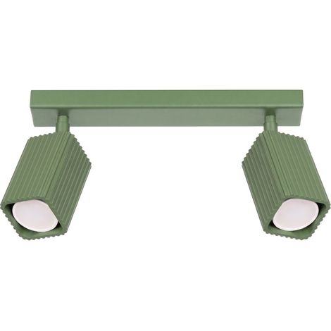 Lámpara de techo RAYO 2 verde salvia aluminio 2xGU10 30cm Sollux (1/5)
