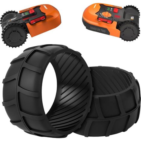2 Pack Protection de roue XL Compatible pour Worx Landroid M500, M700, S300, M1000, M500 Plus, M700 L800,L1000, protections Amélioration la traction, Réglage profil robuste 2pcs-Type A - (1/5)