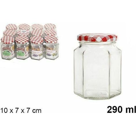 TrAdE Shop Traesio - Set 12 Pezzi Contenitore Barattolo In Vetro Con Coperchio Barattolini 290ml - (1/4)