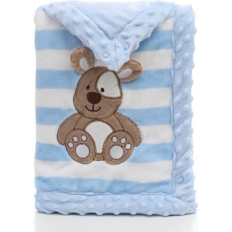 Bébé Double Couverture Simple Imprimé Flanelle Double Couverture pour Enfants Agneau Polaire Double Bébé Couverture 10075 cm Bleu Chiot 1