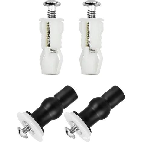 Lot de 4 Abattant WC Fixations Charnières, Vis D'expansion pour Couvercle de Toilette Fixation Abattant WC Vis pour Lunette Toilette Ensemble, Pièces de Rechange pour Couvercle de Toilette (1/5)