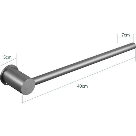 (Gris 40 cm) Porte-serviettes mural gris, organisateur de rangement pour serviettes de bain, porte-serviettes, accessoires de salle de bain (1/5)