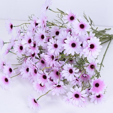 Daisy - 20 Pouces - Résistant UV - Tige Flexible - Pour Décoration Intérieure Extérieure - Mariage Jardin Table - Lot de 6 Bouquets (1/5)