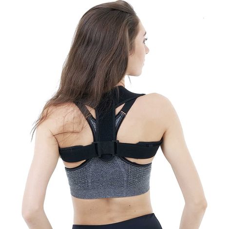 1PCS Correcteur de posture pour les femmes et les hommes, Brace de dos supérieur réglable, redresseur de soutien du dos respirant, soulagement de la douleur lombaire