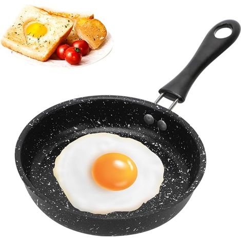 Mini Induction Frying Pan, Diameter 12 cm, Non-stick with Heat Resistant Handle, Portable for Fried Eggs, Camping, Kitchen and Gas Stove (1/5)
