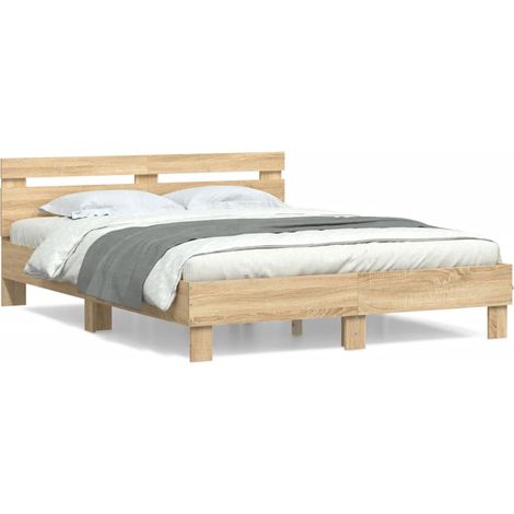 Maison Exclusive - Cama con cabecero madera de ingeniería roble S