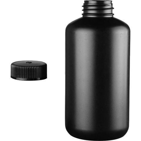 Flacon de Réactif de 500 Ml en Pe Noir Bouchon Étanche, Bouteille à Petite Bouche Anti-uv pour Échantillons et Usage Industriel (1/5)