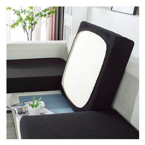 Stretch-Ecksofa-Kissenbezug, Möbelschutzhülle, Staubdichter Sofabezug, Schwarz, 2-Sitzer (100-125 cm) (1/5)