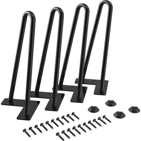 4pcs 23cm DIY Pieds de Table en Métal, Hairpin Legs Diamètre 9 mm Pieds de Meuble pour Table Basse,Table de Salle à Manger (1/5)