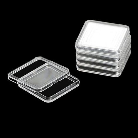 Capsules Pour Pièces - 48 X 48 Mm - Boîte De Rangement Transparente - 100 Pièces Avec Joints En EVA (1/5)