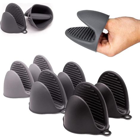 Ofenhandschuhe und Topflappen (Paare), Küchenhandschuhe, hitzebeständige Silikon-Ofenhandschuhe, hitzebeständig und rutschfest, geeignet zum Kochen