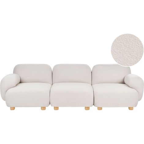 Modulsofa 3-Sitzer AMLI Bouclé Cremeweiß