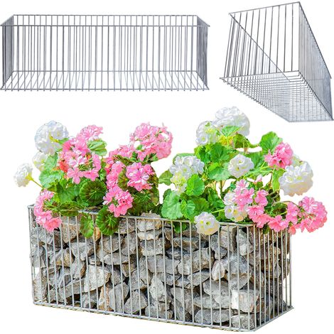 KADAX Gabionen-Pflanzkorb, Gabione, rechteckiger, Garten, Terrasse, 98 x 33 cm (1/5)