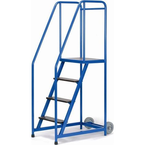 Escabeau 2 marches en acier – Hauteur de travail max. 2.52m – Marches antidérapantes de 13cm – Ultra maniable avec roues – ESLG02