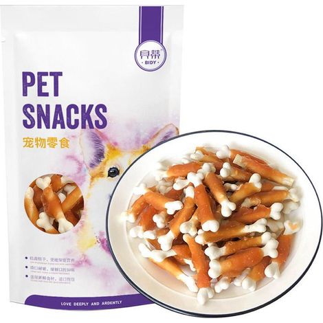 Biscuit Chien - Bâtonnet Pour Dentition - Saveur Poulet Enrobé De Lait - 110 G (1/5)