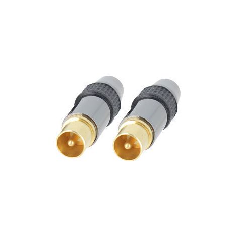 2 fiches coaxiales IEC 9.52 GOLD  2 mâles (1/3)