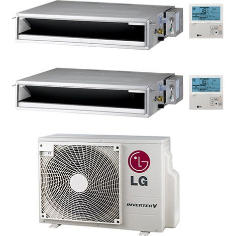 LG Kanalklimaanlage R32 Dual Split Inverter 9000 + 12000 BTU mit E.U. MU2R15 NEU Klasse A+++/A++