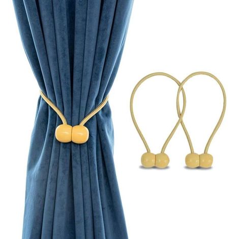 Magnetischer Kordelhalter, klassischer europäischer Stil, Vorhanghaken mit Magnet, gelb (1/5)