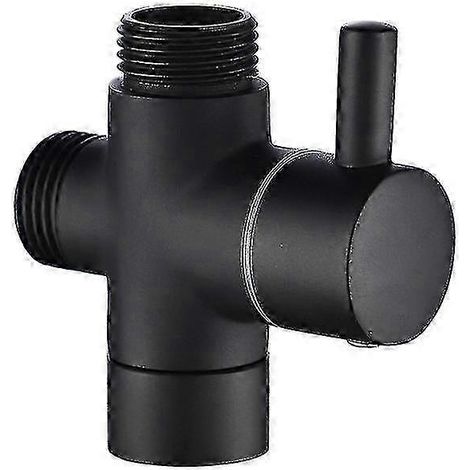 Robinet d'arrêt 3 voies en laiton G 1/2 DSF007C noir pour douche de salle de bain (1/4)