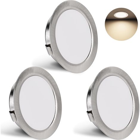 Set de 3 Spot LED Encastrable 230V 3W 4000K Blanc Neutre, 15mm Extra Plat Spots de Plafond 300LM Découpe du Plafond 55-58mm, IP44 Spot Salle de Bain, Blanc