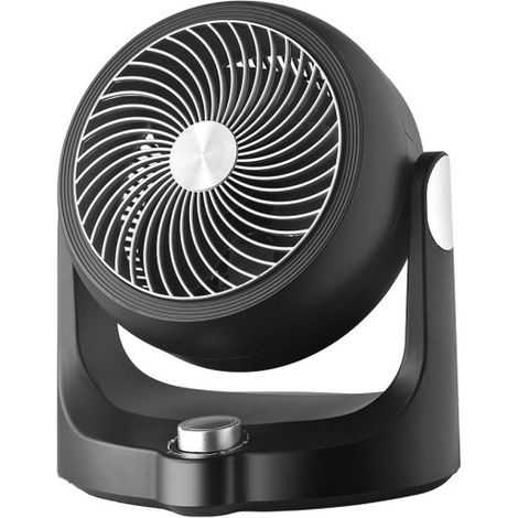 Ventilador de sobremesa "Cartago" regulable y orientable (40W motor AC 3 velocidades) color negro y plata (1/2)