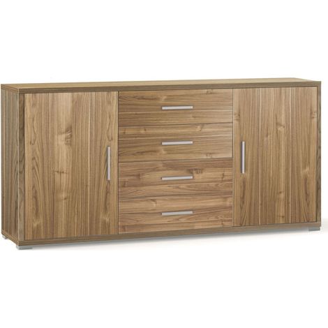 Mobile 2 Ante 4 Cassetti 174L x 41P x h84 – Finitura Legno Noce – Sarmog (1/2)