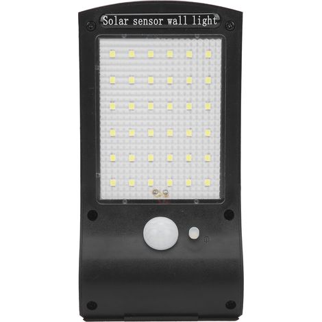 Lampe solaire murale extérieure à 36 LED avec détecteur de mouvement, accessoire idéal pour garage et jardin. (1/5)