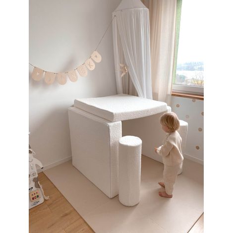 Canapé de jeu Montessori Premium Boucle blanc (1/5)