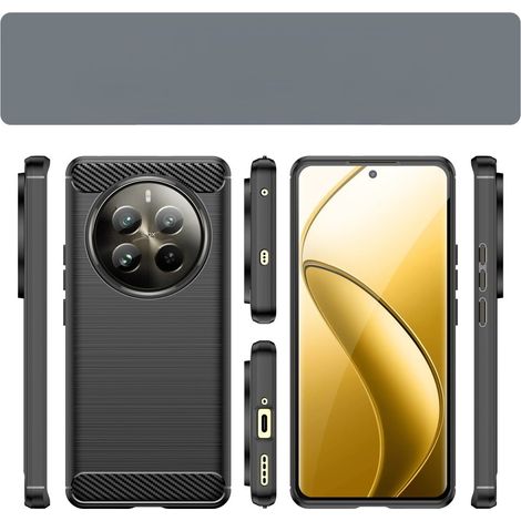 Funda para Realme 12+ Plus 5G, Carbono, Negro (1/5)