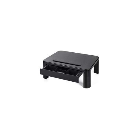 Support d'écran réglable en hauteur (3 hauteurs), support d'écran (poids maximal : 20 kg) pour écran PC, ordinateur portable, imprimante et bureau d'écran avec rangement – Plastique (1/5)