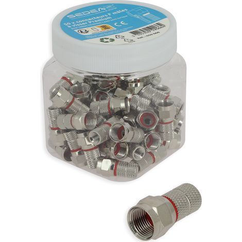 Boîte de 50 connecteurs F mâles à visser Premium pour câbles 25V/PAtC