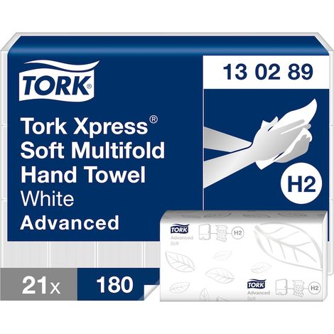 Tork Xpress® Essuie-mains interfoliés doux blanc H2 (21x180) 130289