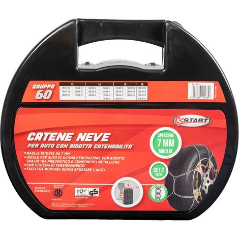 Set di 2 pezzi catene da neve - 7 millimetri gruppo 60 (1/5)
