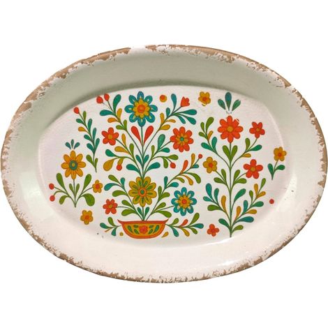 Signes Grimalt Plato Novedad  Plato Flores Novedad Blanco 18x25x3cm 39365 (1/5)