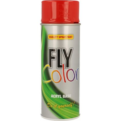 FLY Color Acryl-Sprühlack RAL 3000 Feuerrot, Rot glänzend, 400 ml (1/3)