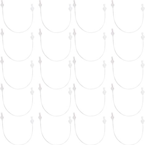 20 pièces Attaches de Bib Dentaire en Plastique Élastique à Double Extrémité Jetables pour Soins Bucco-dentaires Blanc (1/5)