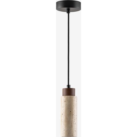 Sklum – Lampe suspendue en travertin Ø6,5 cm – Abat-jour en pierre naturelle – Ampoule GU10 jusqu'à 20W – Pour salle à manger, cuisine, salon (1/5)
