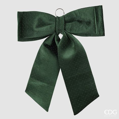 EDG Enzo De Gasperi Fiocco Natalizio con Brillanti H70x60 cm Verde Scuro – Decorazione di Natale (1/2)