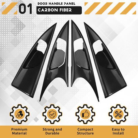 4 interior door handle trim stickers/trimmed strips for 16-21 Honda Civic interior door handles (1/4)