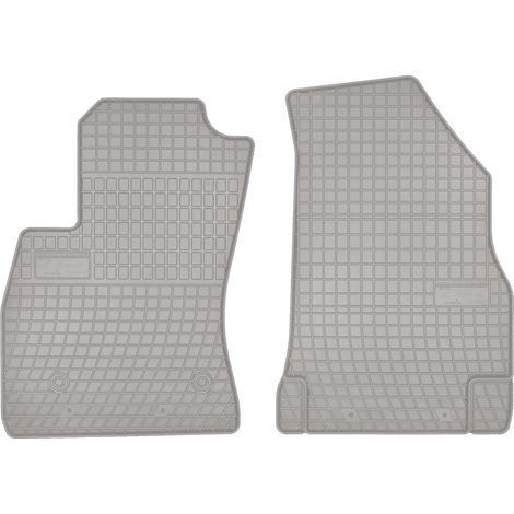 Alfombrillas de goma para coche: Fiat Doblo II de 2 plazas (2009-2020) - color gris a juego.
