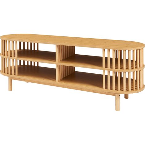 Mobile porta TV mensola porta TV per soggiorno 140 x 40 x 50 cm bambù naturale 030010060