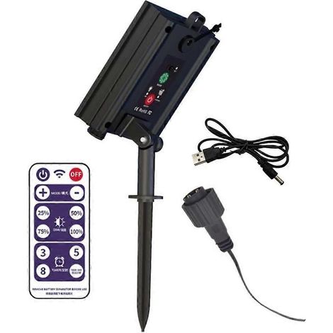 Boîtier solaire pour guirlandes lumineuses LED d'extérieur, panneau de commande 24 V, batterie au lithium avec télécommande