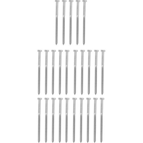 Vis à bois hexagonale auto-taraudeuse en acier inoxydable 304, filetage partiel M8x140mm, tire-fond pour bois (1/5)