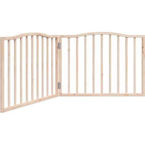 Barrière pour chien  Barrière de sécurité pliable 2 panneaux 160 cm bois de peuplier CFW18063 (1/5)
