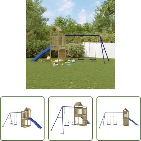 vidaXL Toboggan - Aire de jeux d'extérieur bois de pin imprégné (1/5)